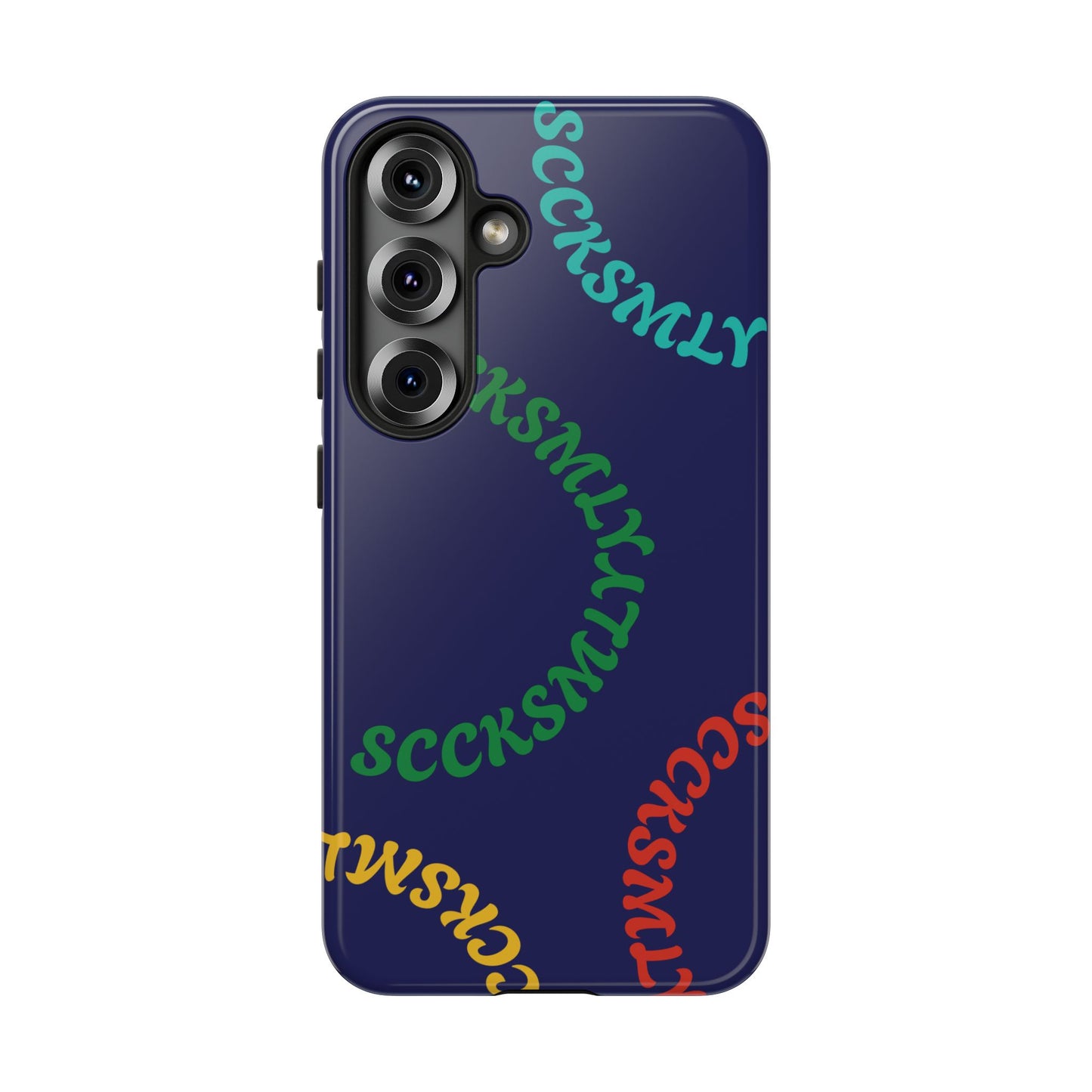 Y2K Wavy Script Tough Case for Apple- Navy Blue