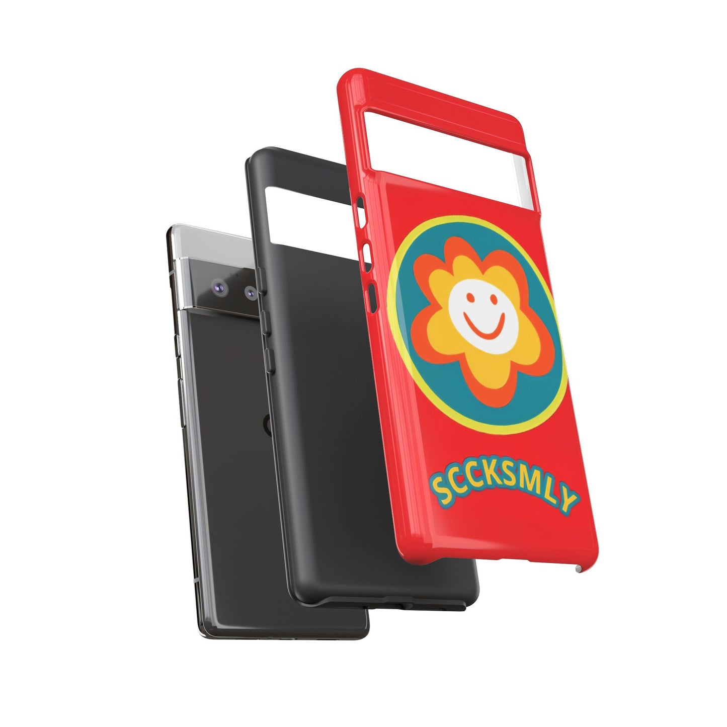 Red "SUNSHINE SMILE" Tough Phone Case for Google Pixel