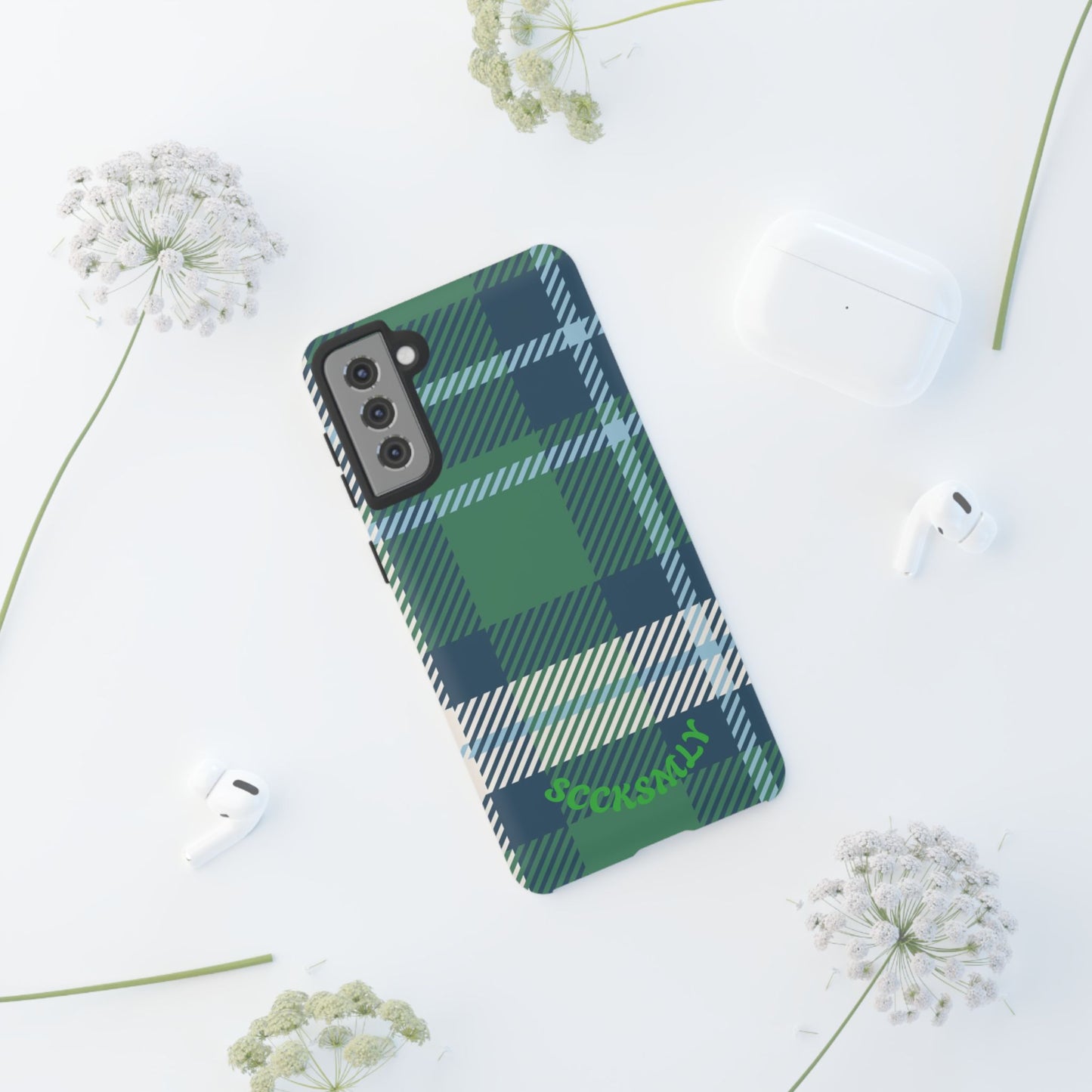 Earth and Sky Plaid Tough Phone Case for Samsung