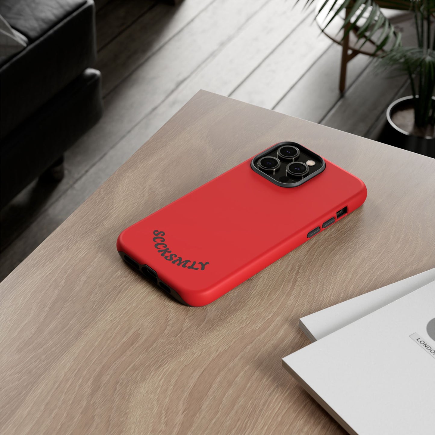 SOLID Screaming Red Tough Case for Apple