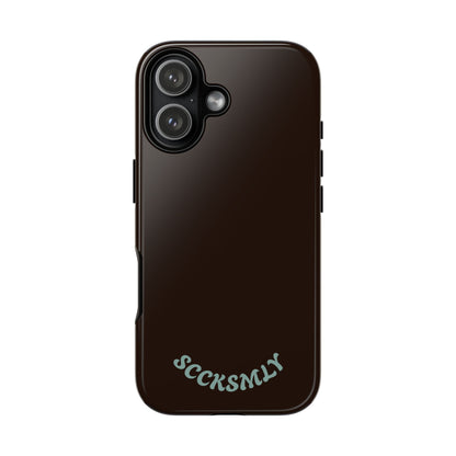 SOLID Espresso Mint Tough Phone Case for Apple