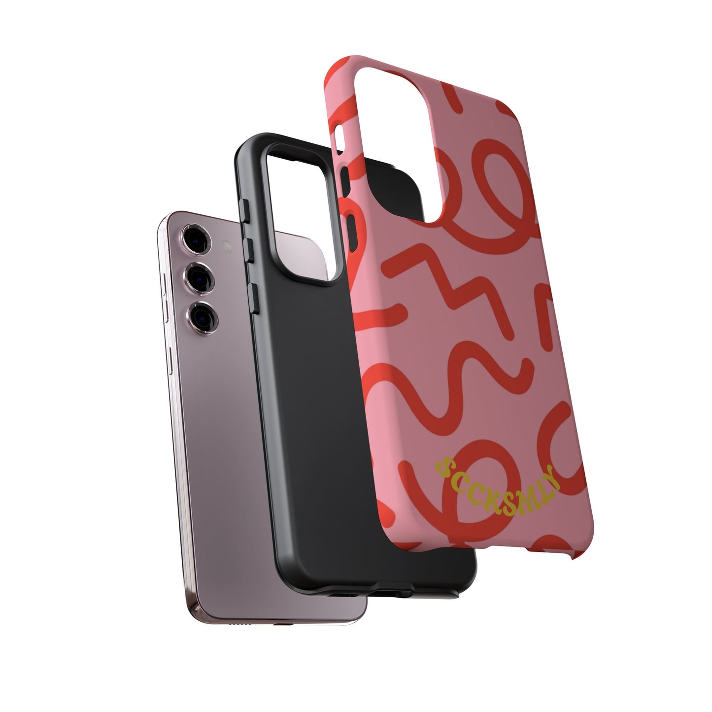 Red Candy Swirls Tough Phone Case for Samsung