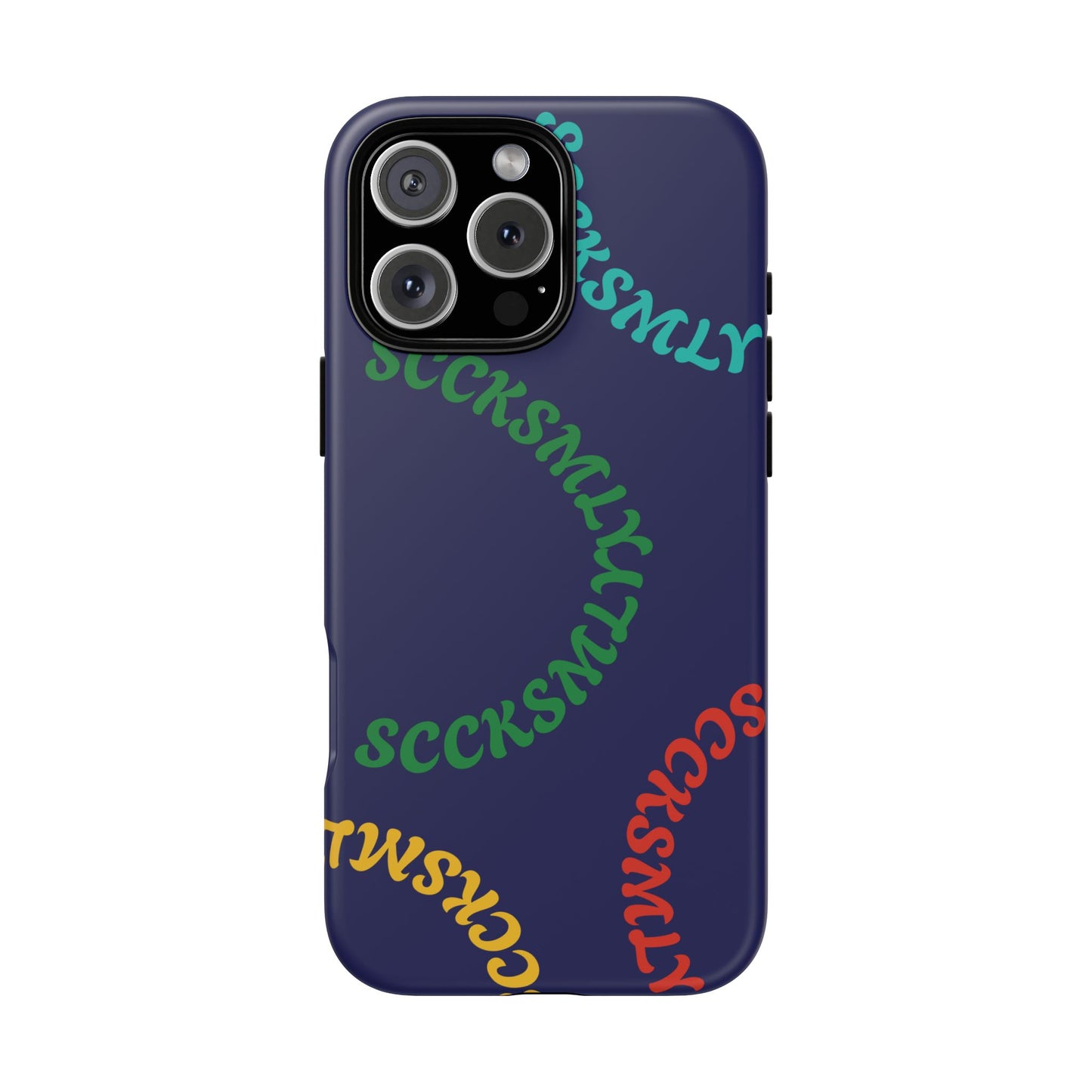 Y2K Wavy Script Tough Case for Apple- Navy Blue