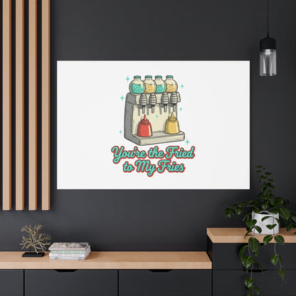 You’re the Fried to My Fries Canvas | Retro Diner Matchbook, Pantry Label Art
