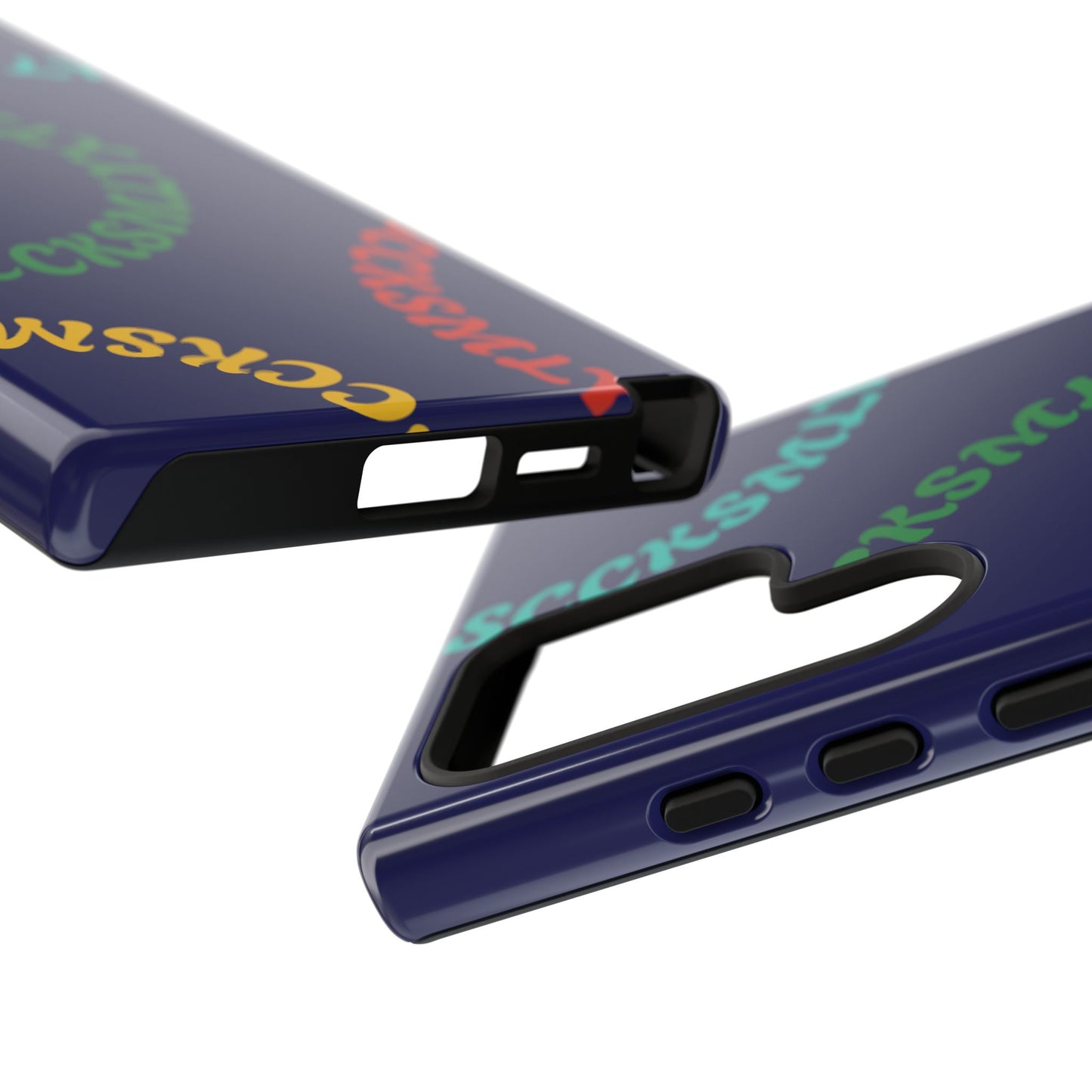 Y2K Wavy Script Tough Case for Samsung- Navy Blue