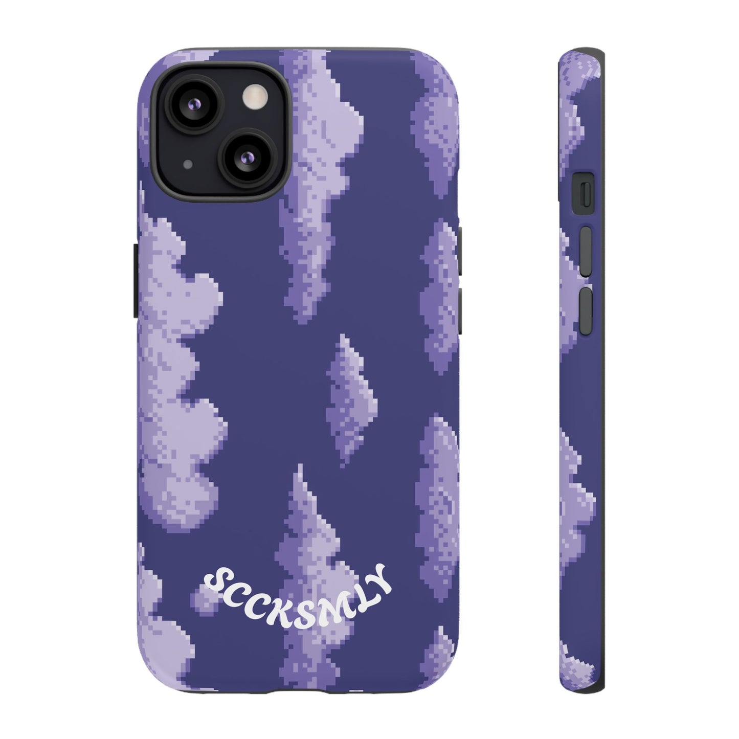 Lilac Pixel Cloud Tough Phone Case for Apple