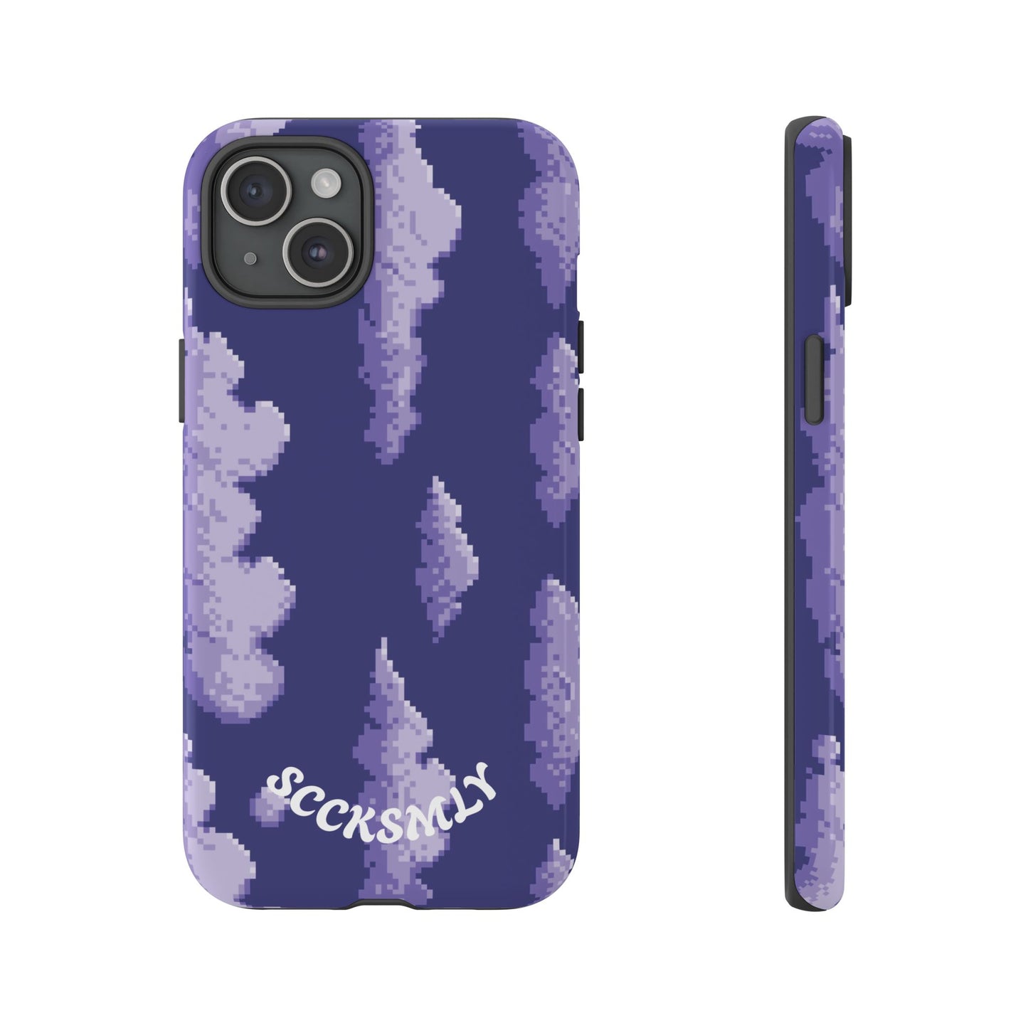 Lilac Pixel Cloud Tough Phone Case for Apple