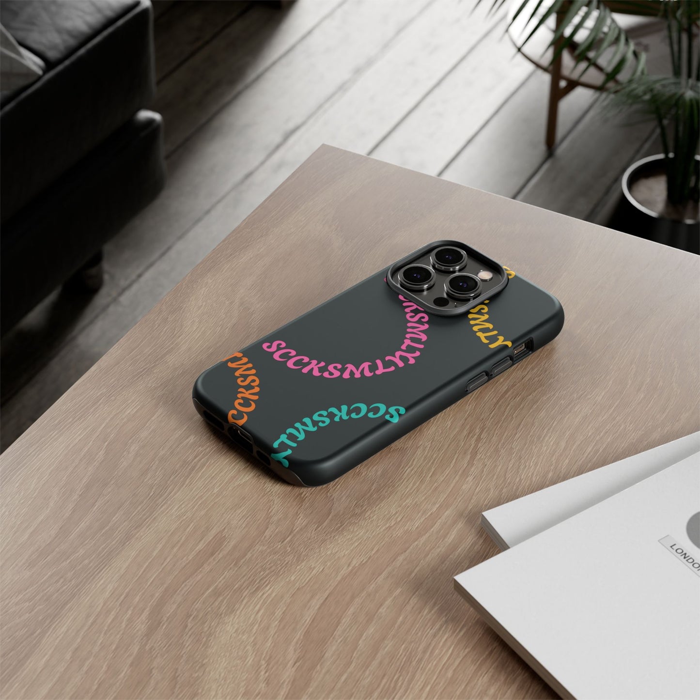Y2K Wavy Script Tough Case for Apple- Black