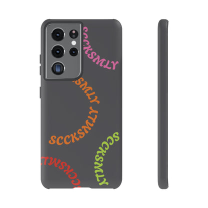 Y2K Wavy Script Tough Case for Samsung- Gray