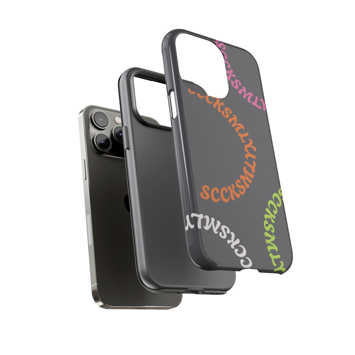 Y2K Wavy Script Tough Case for Apple- Gray