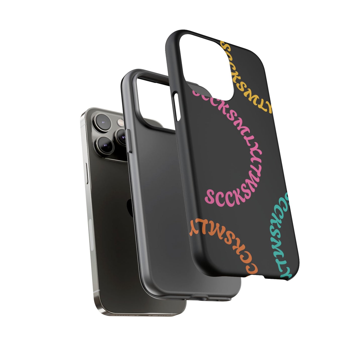 Y2K Wavy Script Tough Case for Apple- Black