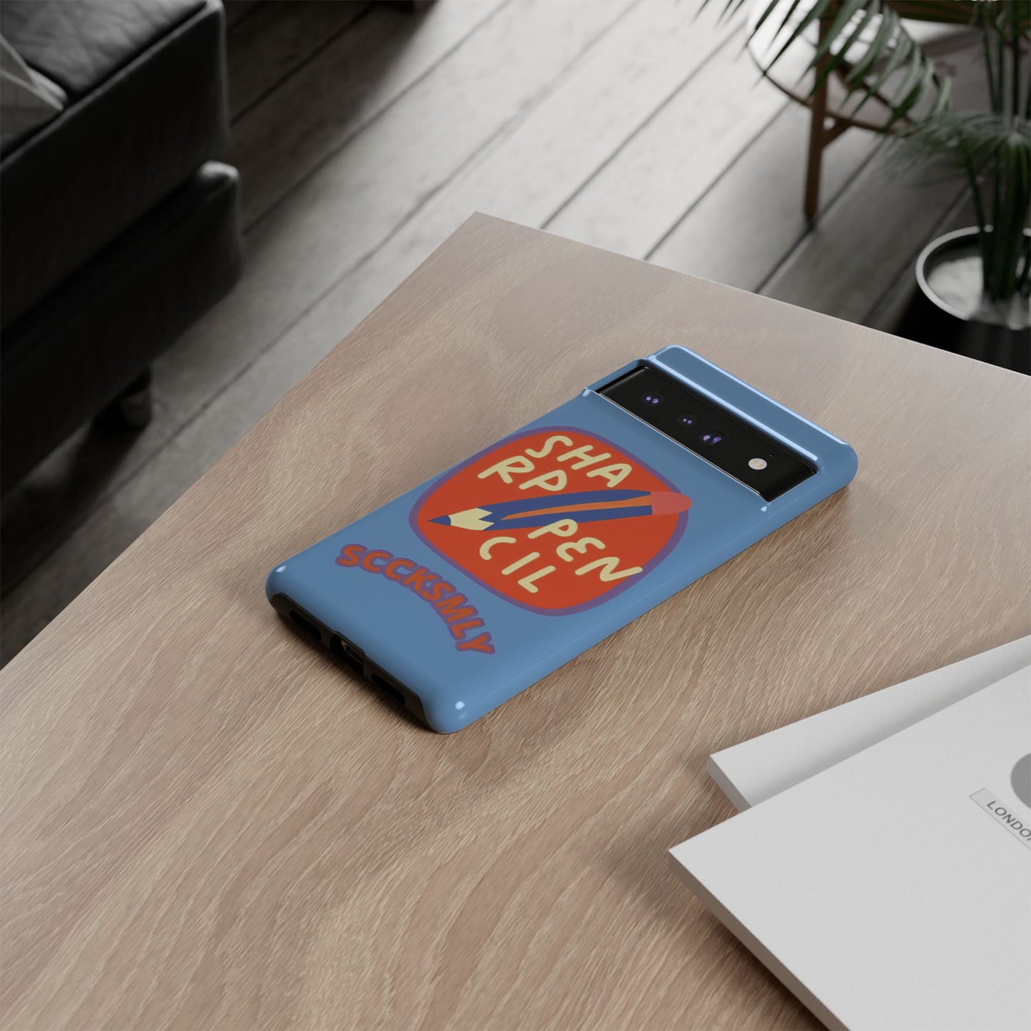 Blue "SHARPEN PENCIL" Tough Phone Case for Google Pixel