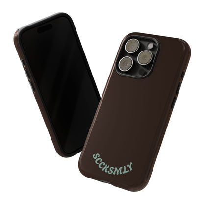SOLID Espresso Mint Tough Phone Case for Apple