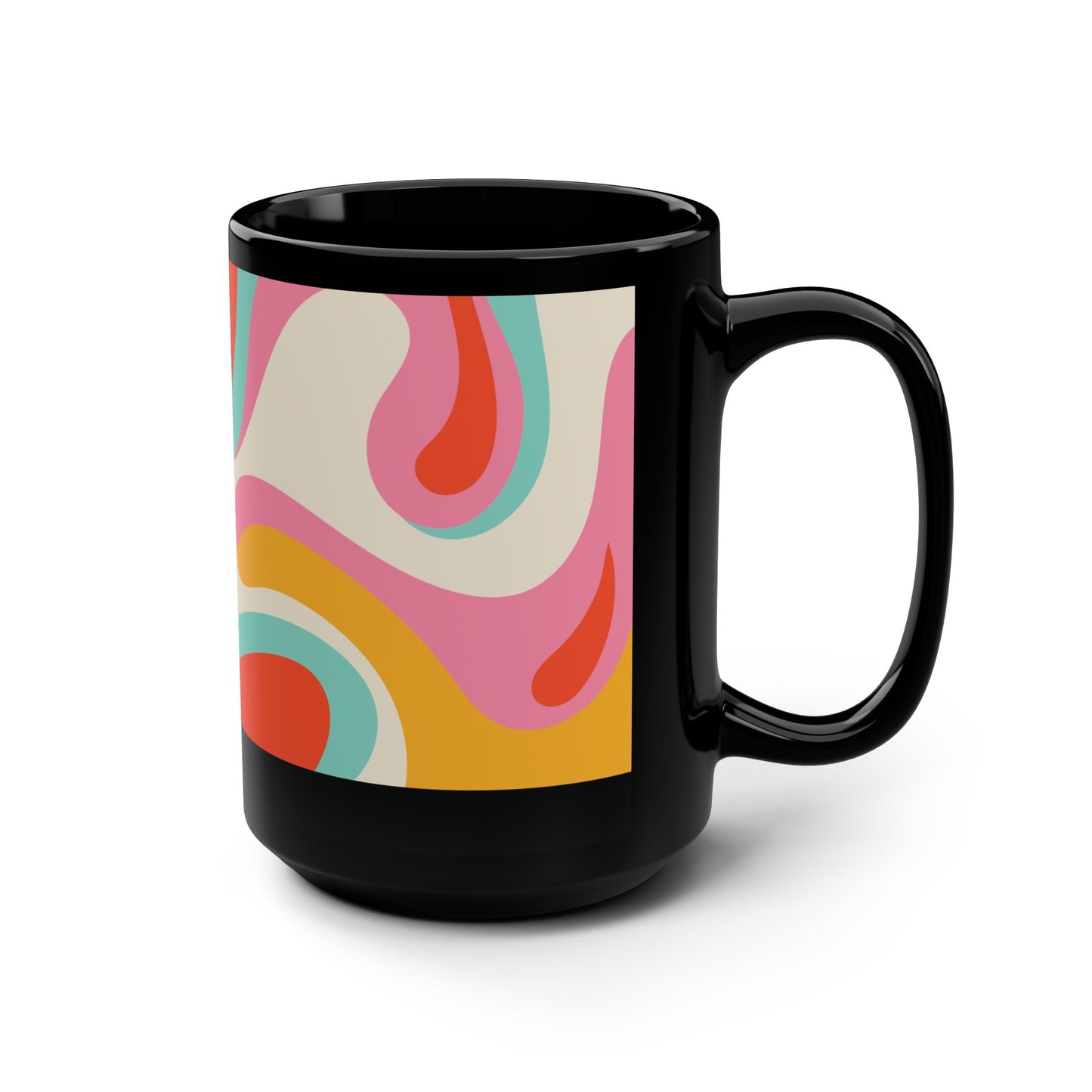 Mug Psychodelic Acid Swirl 15oz — Black