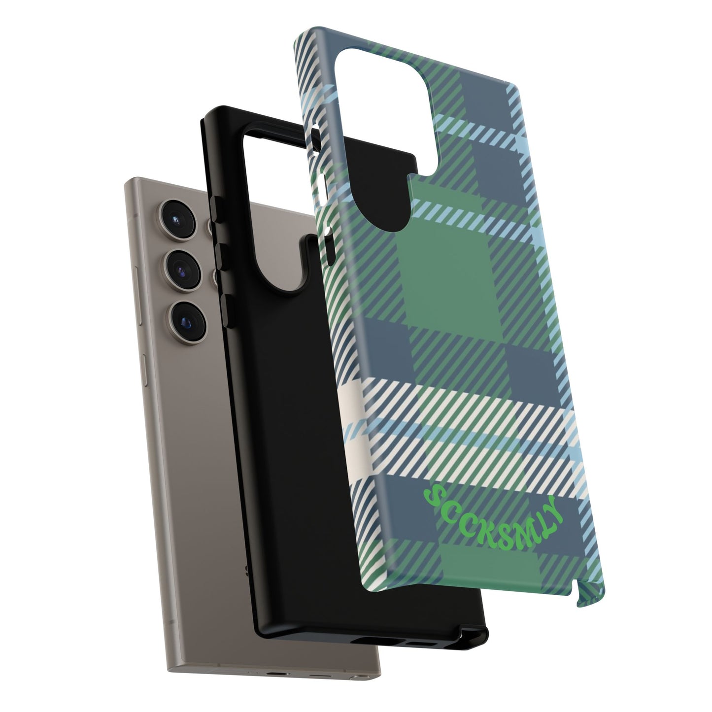 Earth and Sky Plaid Tough Phone Case for Samsung