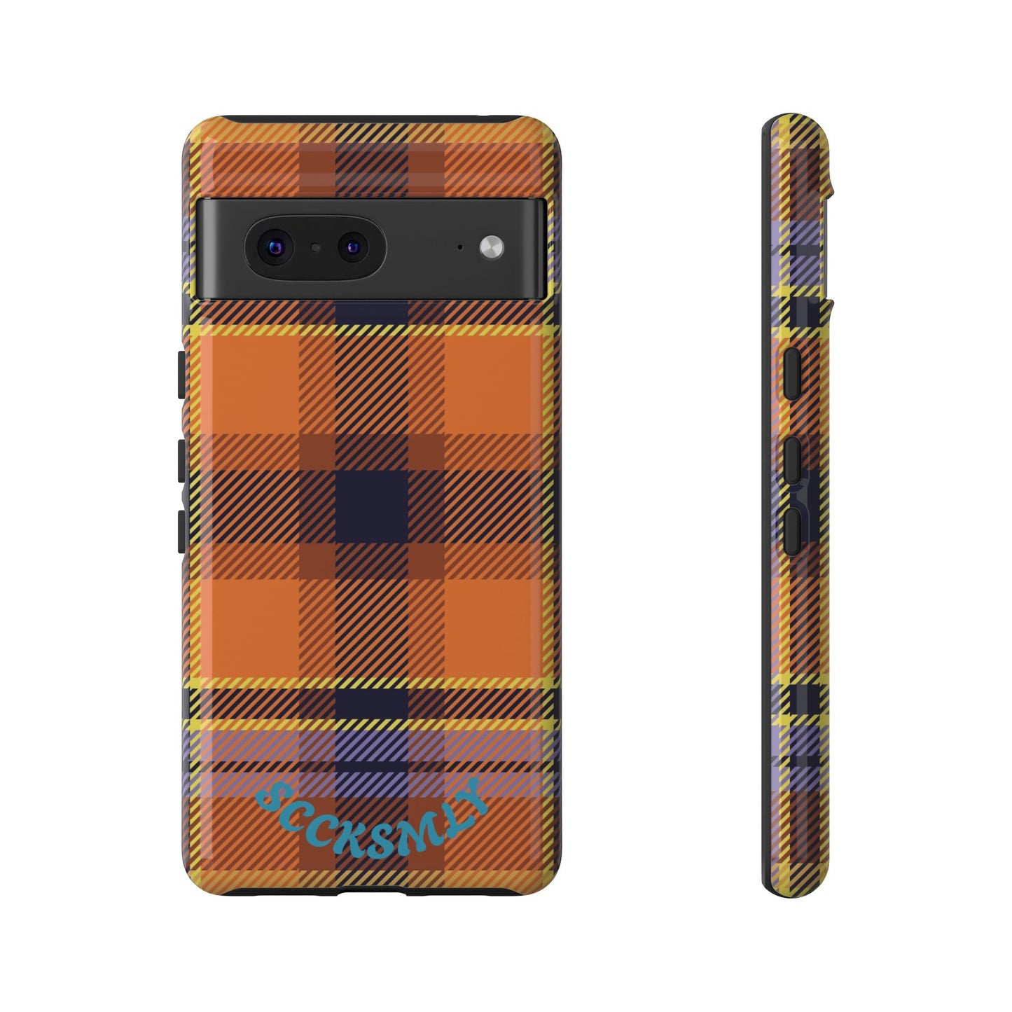 Orange Sickle Plaid Phone Case for Google Pixel