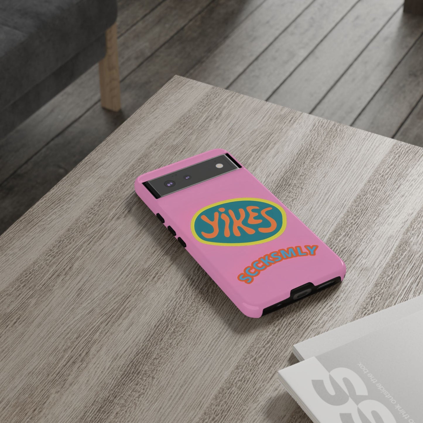 Pink "YIKES" Tough Phone Case for Google Pixel