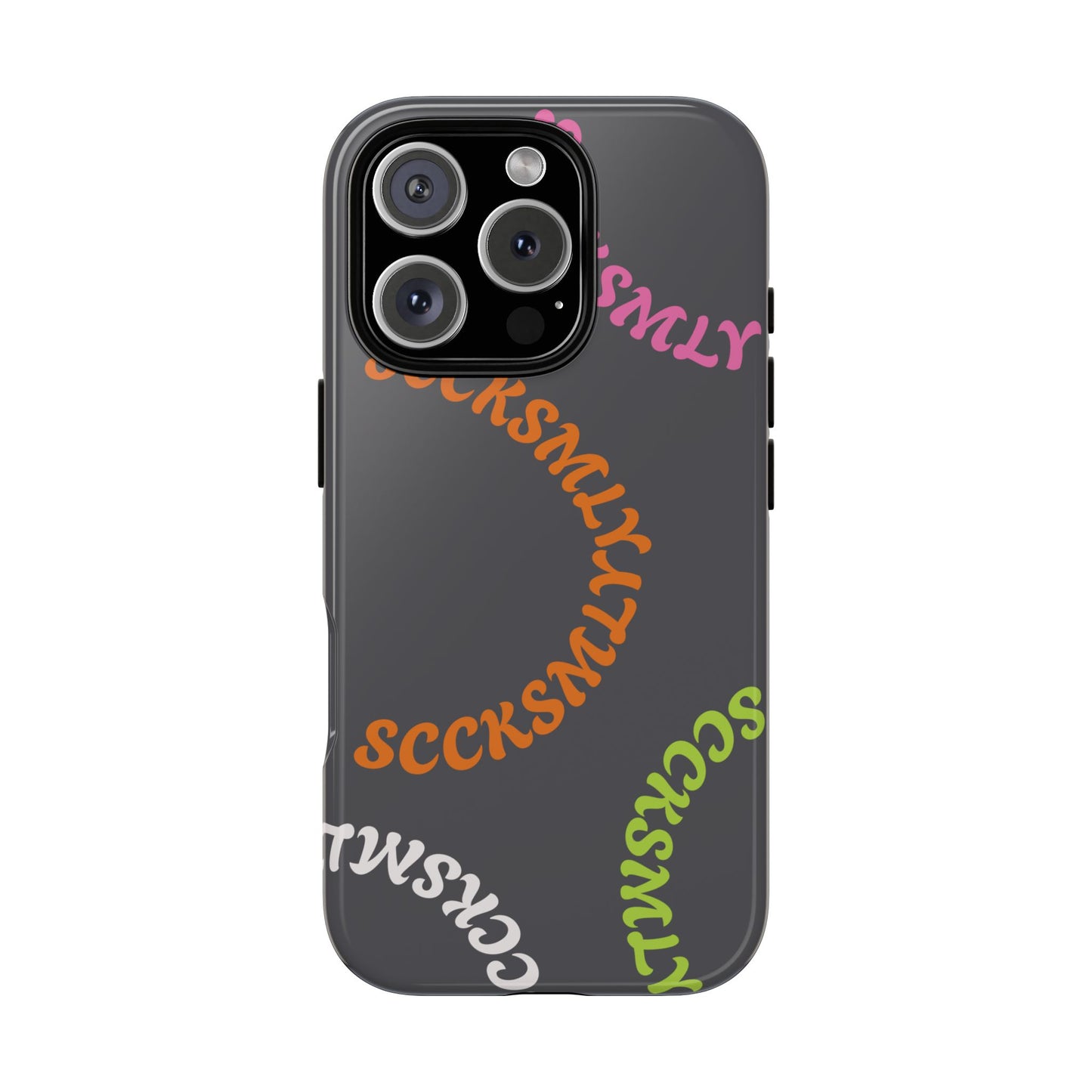 Y2K Wavy Script Tough Case for Apple- Gray