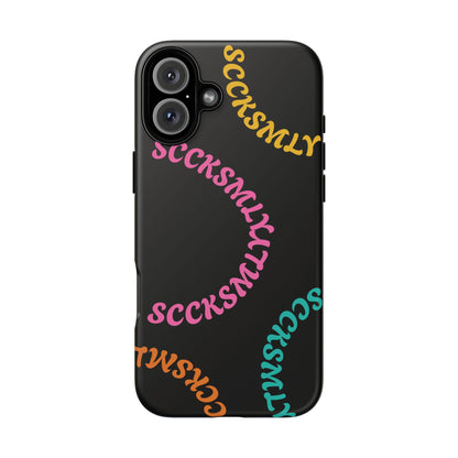 Y2K Wavy Script Tough Case for Apple- Black
