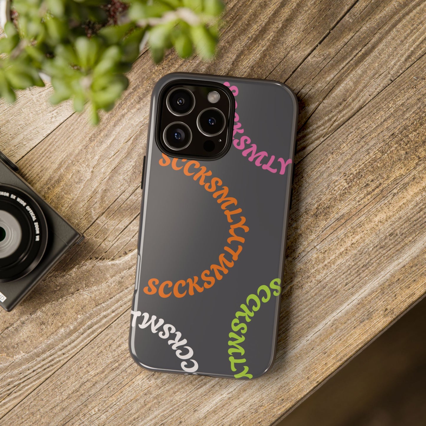 Y2K Wavy Script Tough Case for Apple- Gray