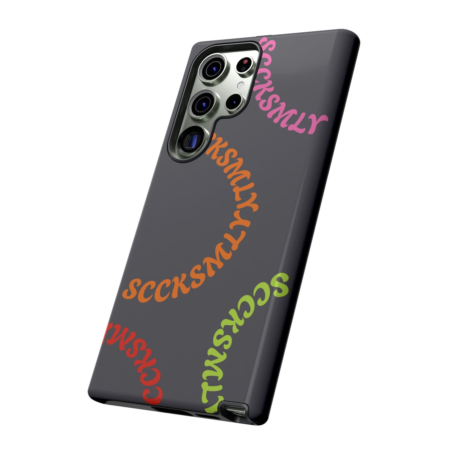 Y2K Wavy Script Tough Case for Samsung- Gray