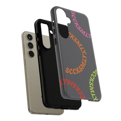 Y2K Wavy Script Tough Case for Samsung- Gray