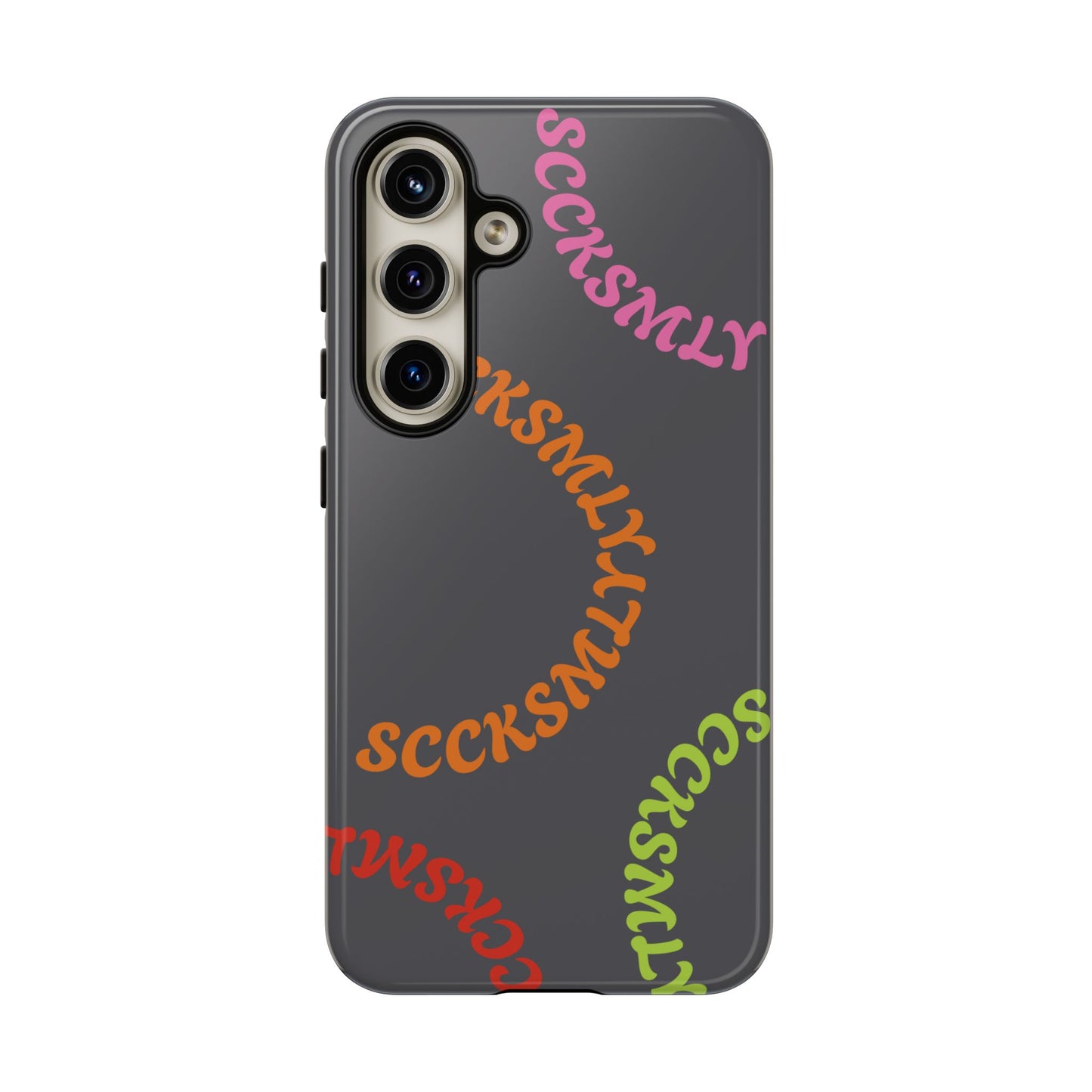 Y2K Wavy Script Tough Case for Samsung- Gray