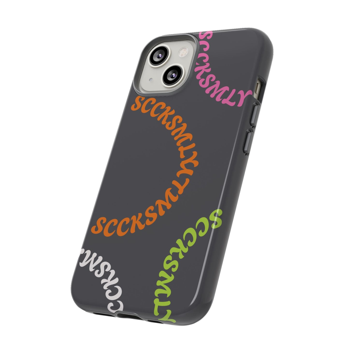 Y2K Wavy Script Tough Case for Apple- Gray