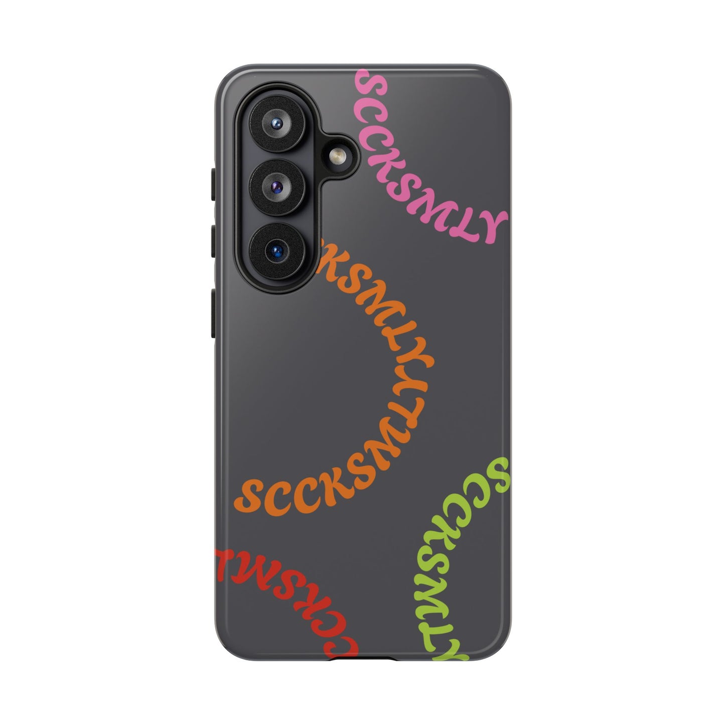 Y2K Wavy Script Tough Case for Samsung- Gray