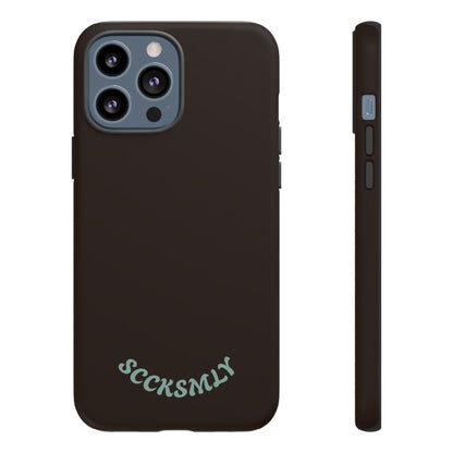 SOLID Espresso Mint Tough Phone Case for Apple