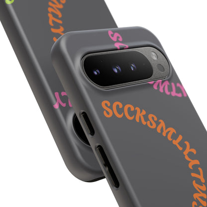 Y2K Wavy Script Tough Case for Google Pixel- Gray