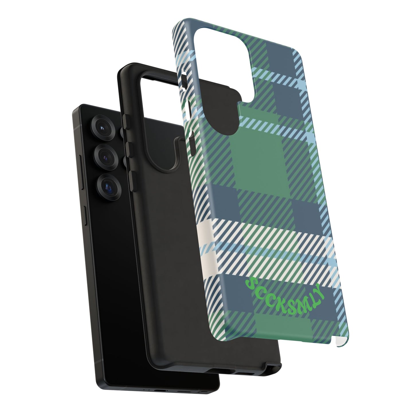 Earth and Sky Plaid Tough Phone Case for Samsung