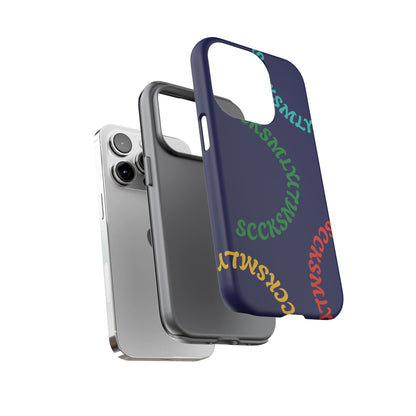 Y2K Wavy Script Tough Case for Apple- Navy Blue