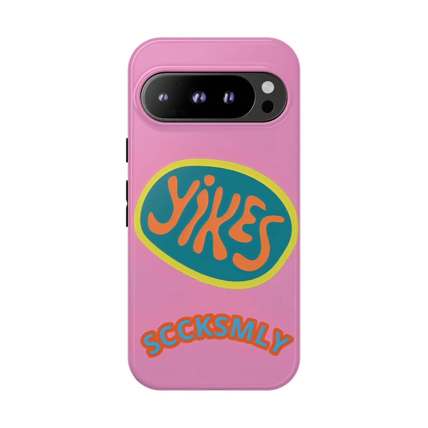 Pink "YIKES" Tough Phone Case for Google Pixel