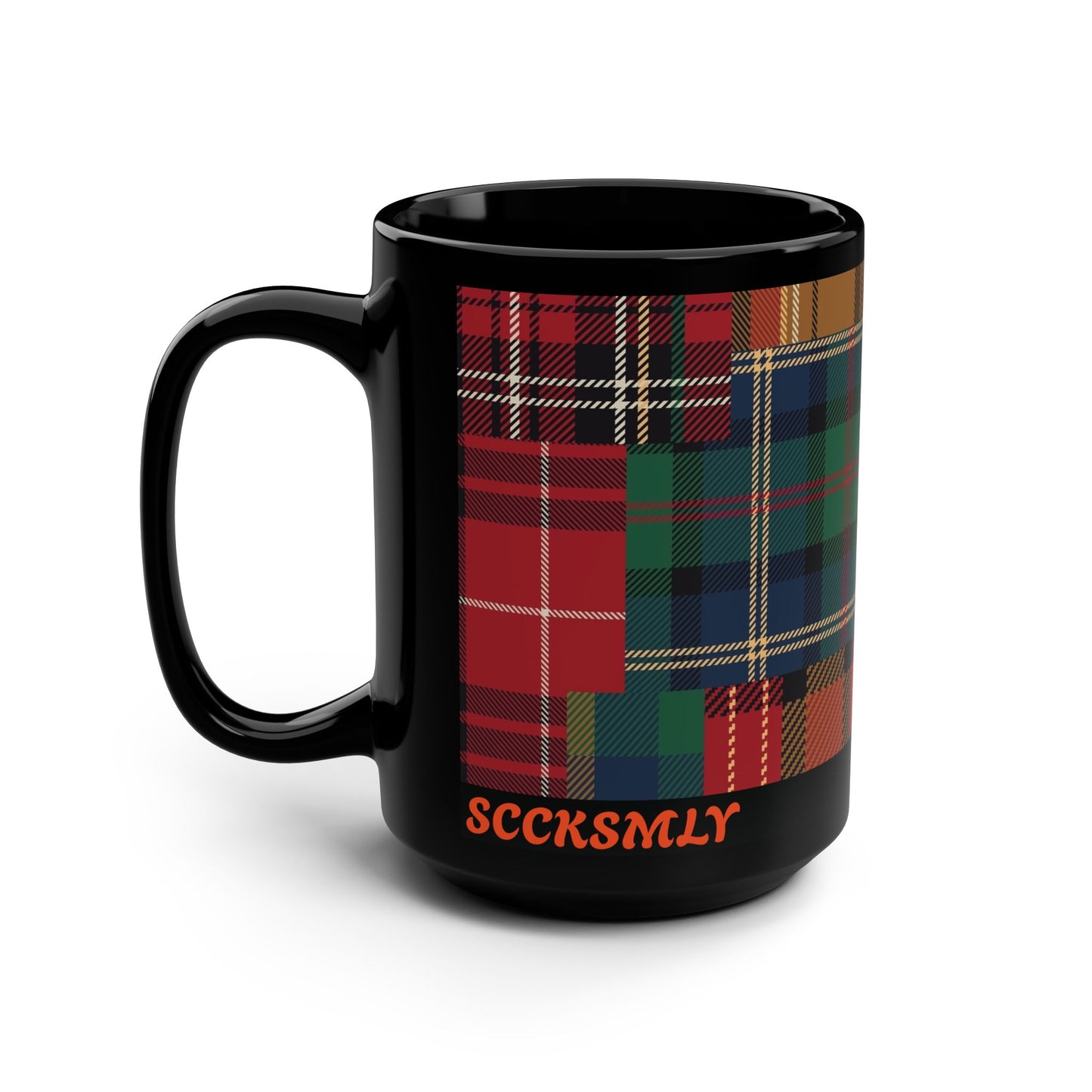 Mug Heritage Hues Patchwork 15 oz — Black