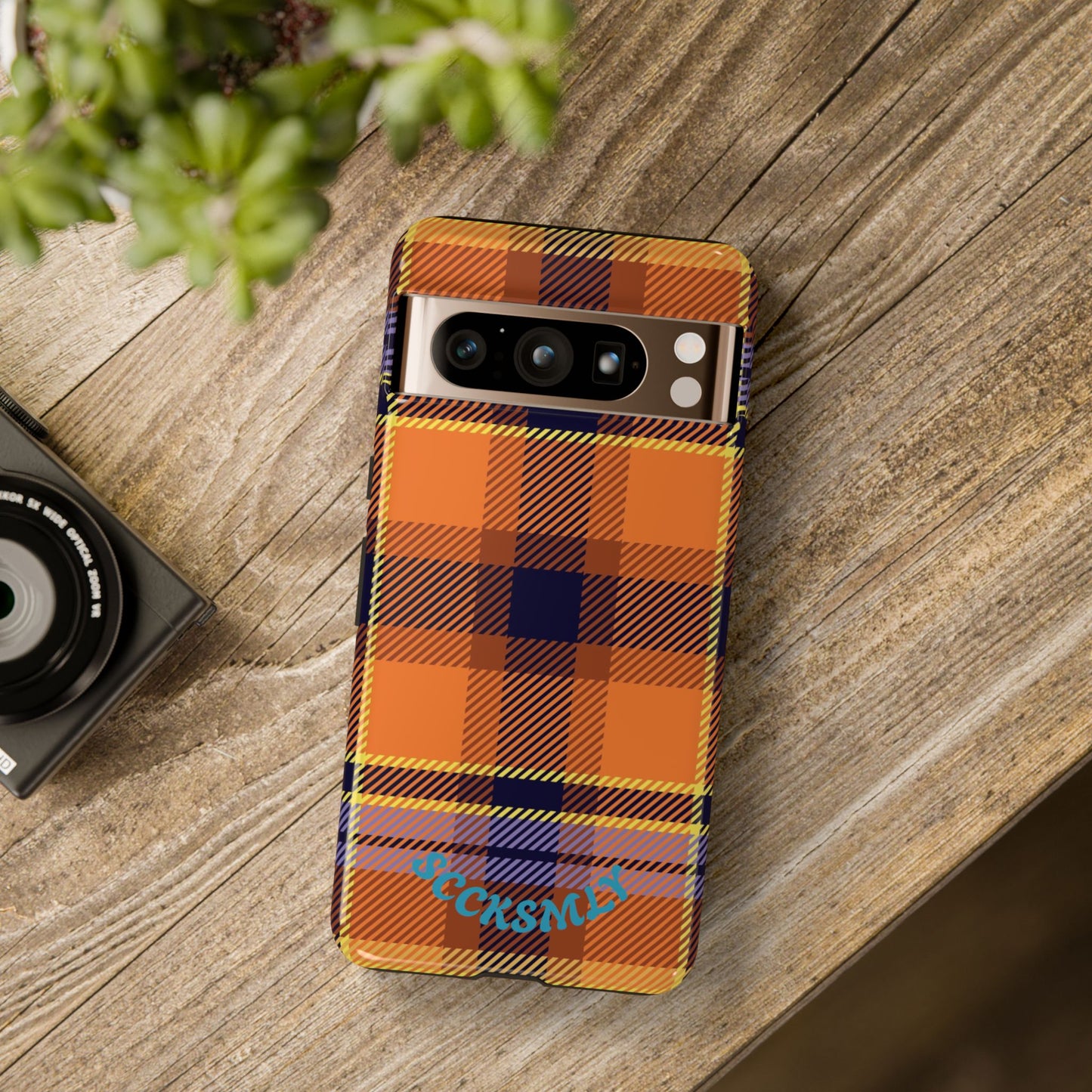 Orange Sickle Plaid Phone Case for Google Pixel