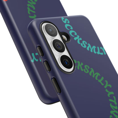 Y2K Wavy Script Tough Case for Samsung- Navy Blue