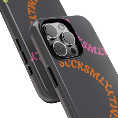 Y2K Wavy Script Tough Case for Apple- Gray