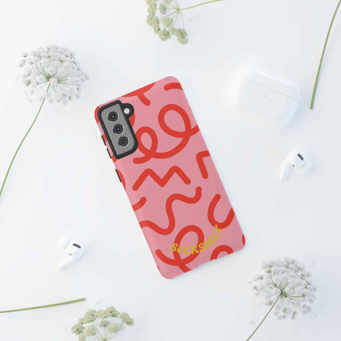 Red Candy Swirls Tough Phone Case for Samsung