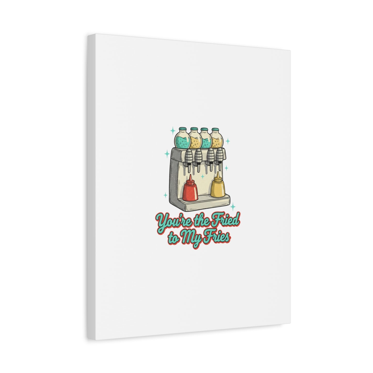 You’re the Fried to My Fries Canvas | Retro Diner Matchbook, Pantry Label Art