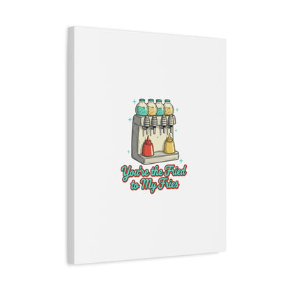 You’re the Fried to My Fries Canvas | Retro Diner Matchbook, Pantry Label Art
