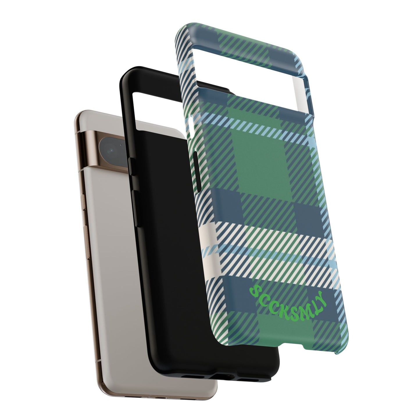 Earth and Sky Plaid Tough Phone Case for Google Pixel