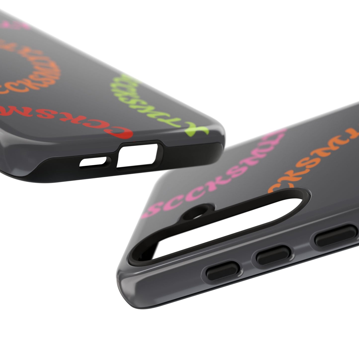 Y2K Wavy Script Tough Case for Samsung- Gray