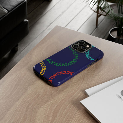 Y2K Wavy Script Tough Case for Apple- Navy Blue