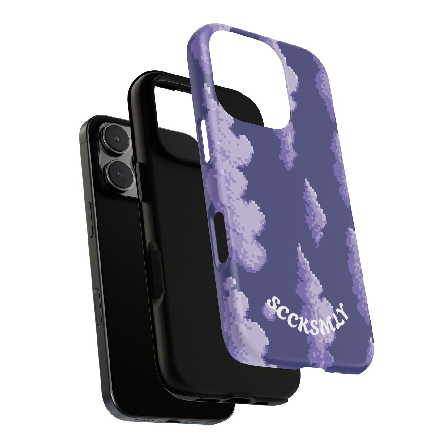 Lilac Pixel Cloud Tough Phone Case for Apple