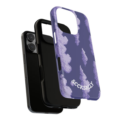 Lilac Pixel Cloud Tough Phone Case for Apple