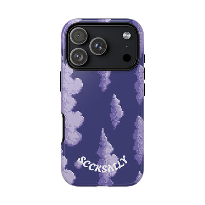 Lilac Pixel Cloud Tough Phone Case for Apple