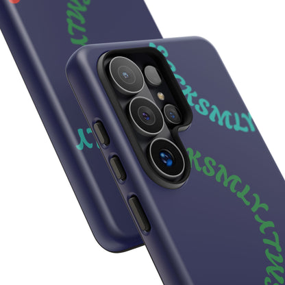 Y2K Wavy Script Tough Case for Samsung- Navy Blue