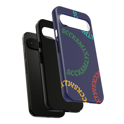 Y2K Wavy Script Tough Case for Google Pixel- Navy Blue