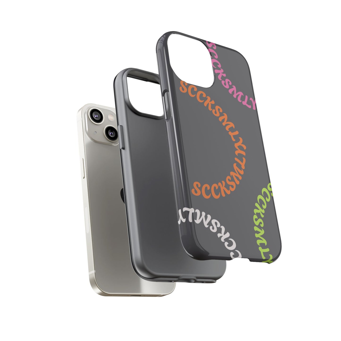 Y2K Wavy Script Tough Case for Apple- Gray
